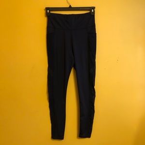 Navy Leggings w/ Mesh sides B2